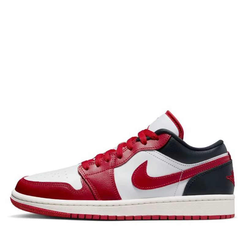 Breathable Mesh Women's Running Sneakers with Reflective Trim for Nighttime JoggingWomen's Air Jordan 1 Low - White/Gym Red Breathable Mesh Women's Running Sneakers with Reflective Trim for Nighttime JoggingWomen's Air Jordan 1 Low - White/Gym Red