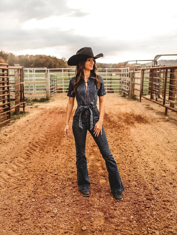 women's western boots for ridingAlexis Dark Denim Women's Jumpsuit