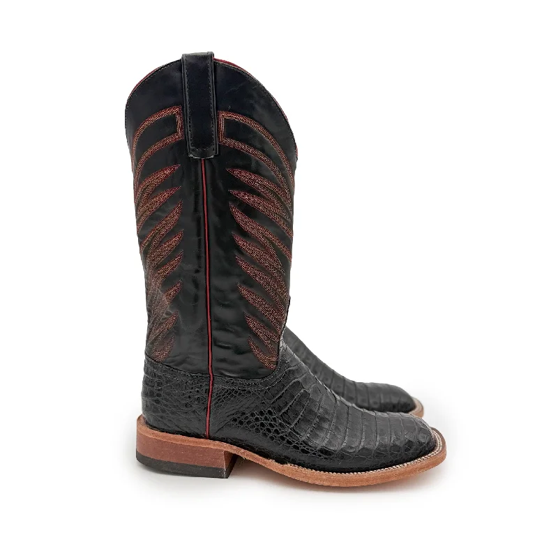 women's western boots with fringeBlack Caiman Crocodile Belly - S3005