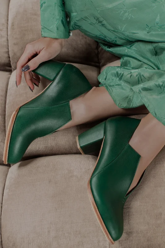 women's booties with chukka styleAnge Leather Heel Booties