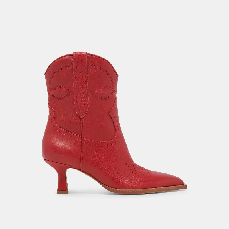 women's booties for fashionANGEL BOOTIES RED LEATHER