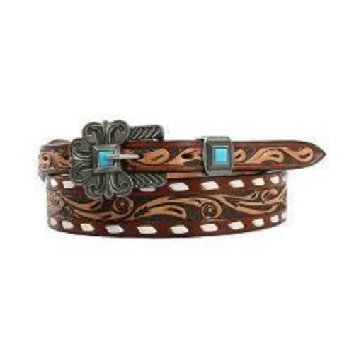 women's western boots with cutoutsAngel Ranch Brown Floral Tooled Tapered Belt with Buck Lace & Buckle with Turquoise Stones women's western boots with cutoutsAngel Ranch Brown Floral Tooled Tapered Belt with Buck Lace & Buckle with Turquoise Stones