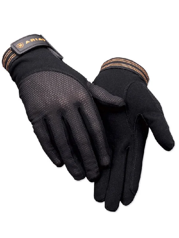 women's lace-up moto bootsAriat 10004372 Unisex Air Grip Gloves Black