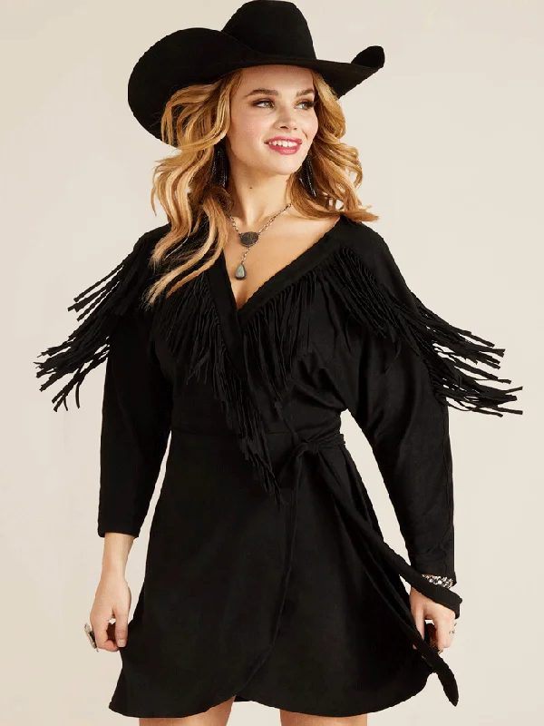 women's moto boots for punk rock fashionAriat 10047249 Womens Black Hills Wrap Fringe Dress Black women's moto boots for punk rock fashionAriat 10047249 Womens Black Hills Wrap Fringe Dress Black