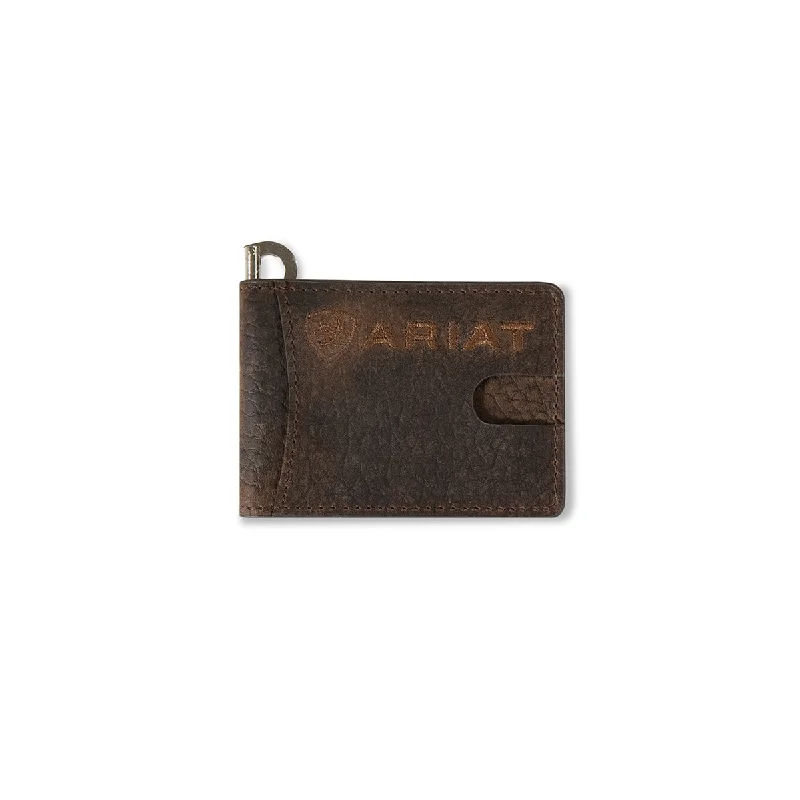 women's cowgirl boots with floral inlayAriat Brown Large Logo Money Clip Wallet
