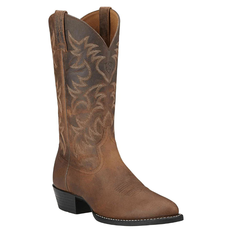 women's ankle moto bootsAriat Heritage R Toe Western Boot Brown DIstressed