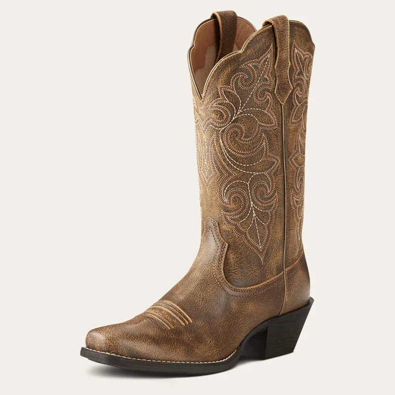 women's high shaft moto bootsAriat Ladies Vintage Brown Bomber Round Up Blunt Toe Western Boots women's high shaft moto bootsAriat Ladies Vintage Brown Bomber Round Up Blunt Toe Western Boots