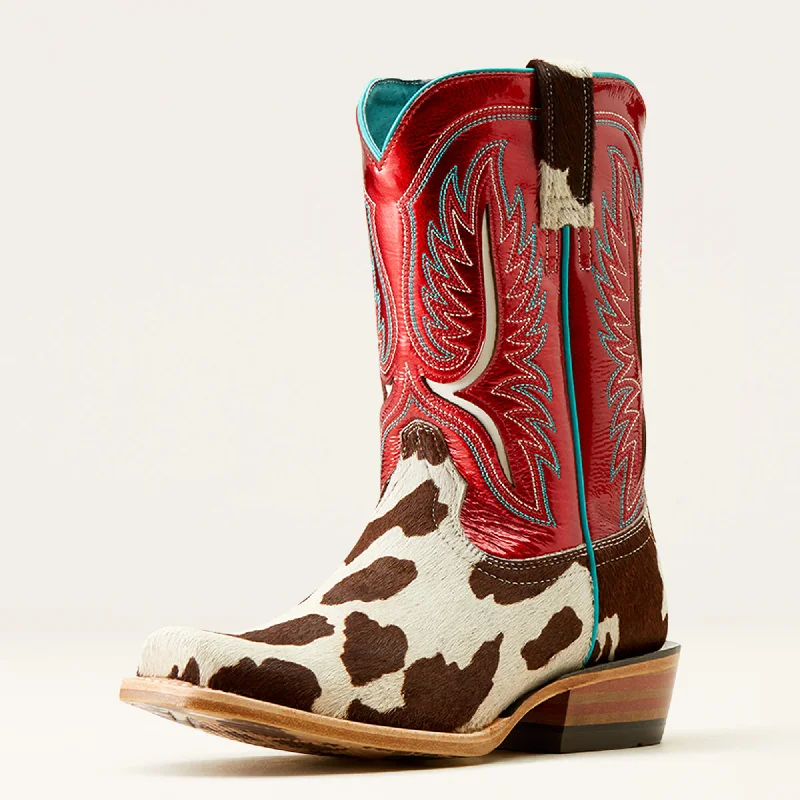women's cowboy boots with slouchy lookARIAT WOMEN'S 10051020 Futurity Colt Western Boot COWTOWN HAIR ON|RUBY RED PATEN women's cowboy boots with slouchy lookARIAT WOMEN'S 10051020 Futurity Colt Western Boot COWTOWN HAIR ON|RUBY RED PATEN