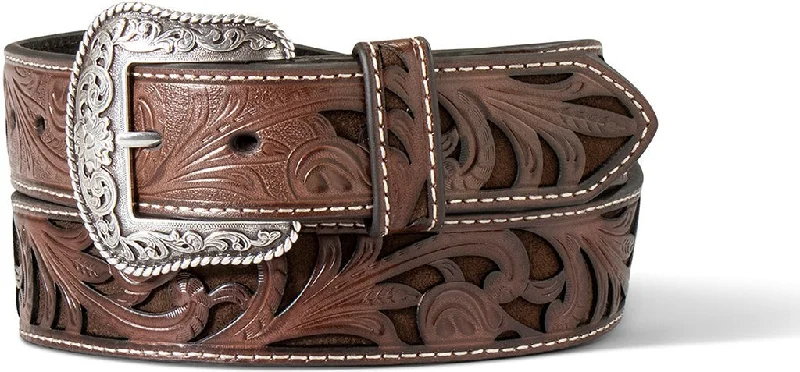 women's high shaft moto bootsAriat Women's Brown Floral and Roughout Belt