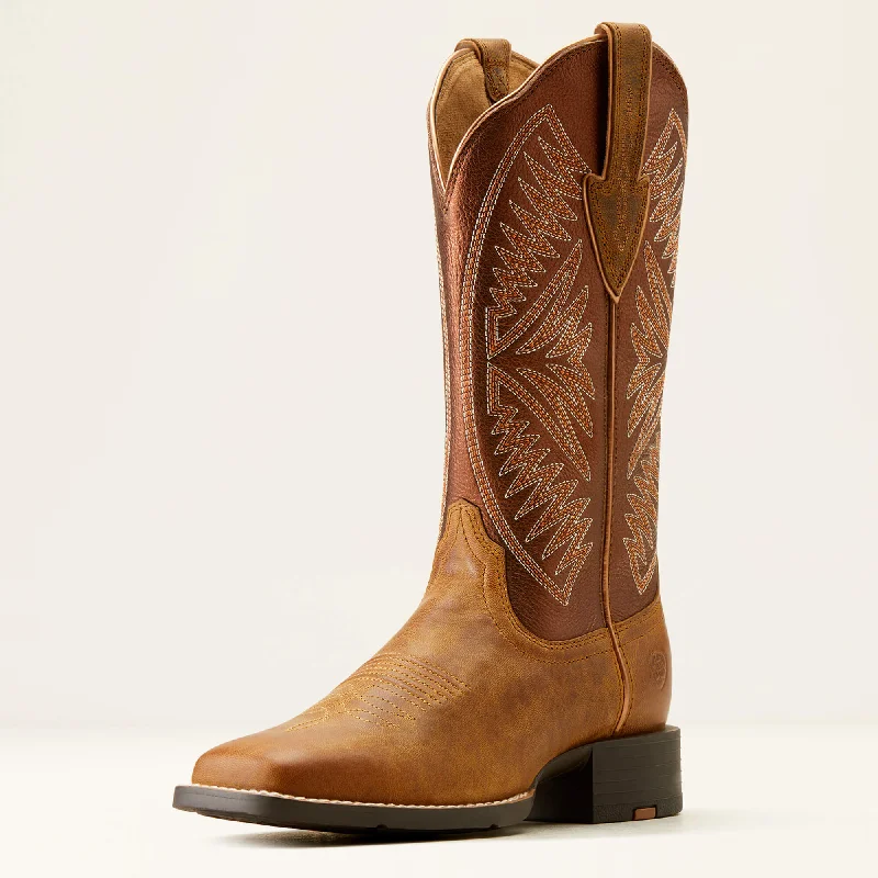 women's moto boots with protective toe capsAriat Women's Burnished Chestnut Round Up Ruidoso Western Boot