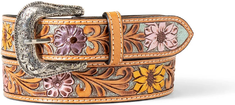 women's cowboy boots with embroideryAriat Women's Painted Sunflower and Daisy Belt