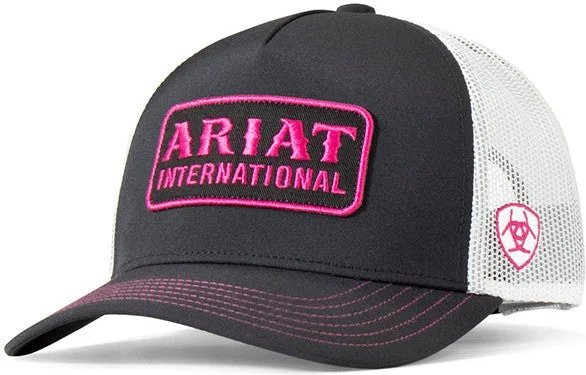 women's moto boots with wide calfAriat Women's Pink International Logo Patch Hat