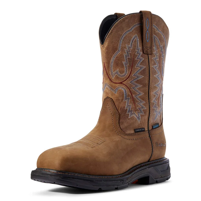 women's moto boots with side zipperAriat Workhog XT WP Distressed Brown