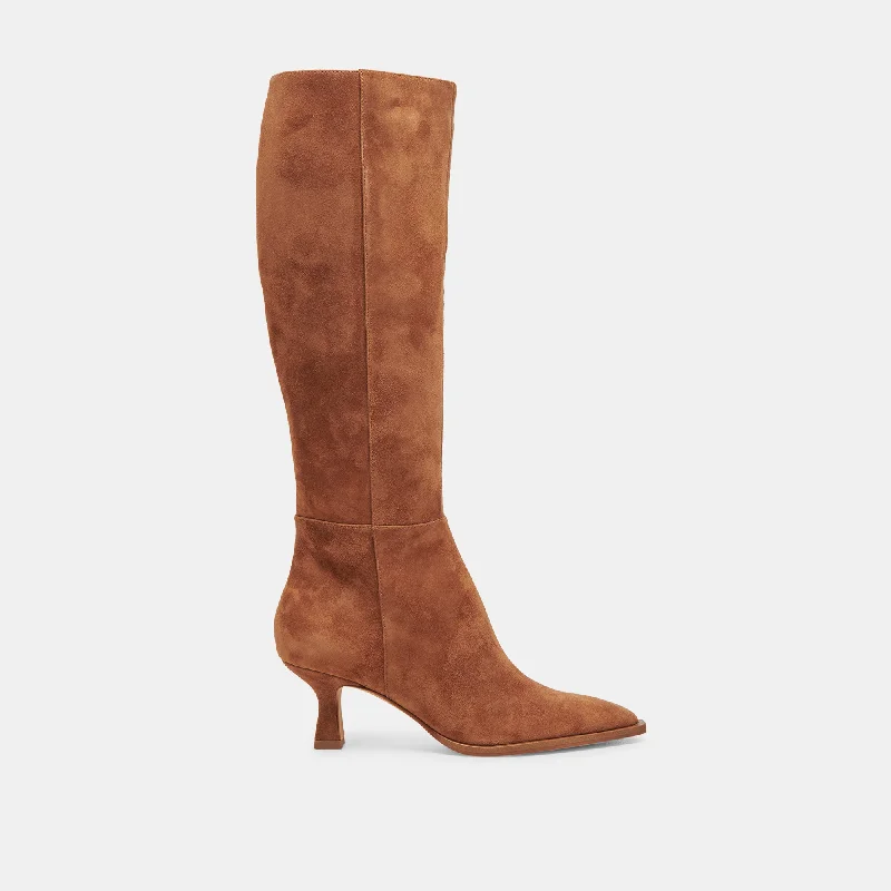 women's booties for wide calvesAUGGIE BOOTS BROWN SUEDE