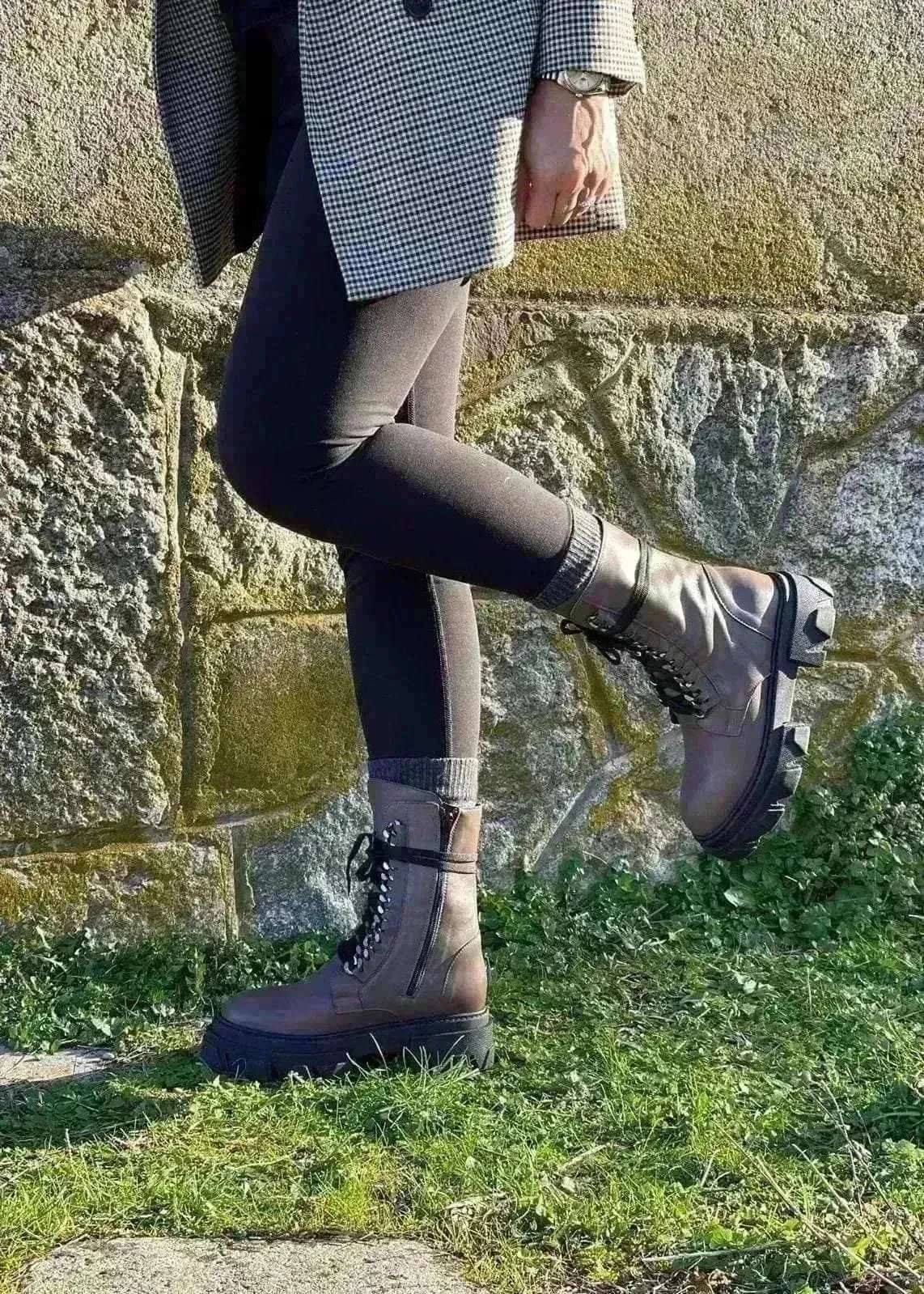Women's shock - absorbing chunky boots for long walksBottines chunky Impicci M02 cuoio Stone Women's shock - absorbing chunky boots for long walksBottines chunky Impicci M02 cuoio Stone
