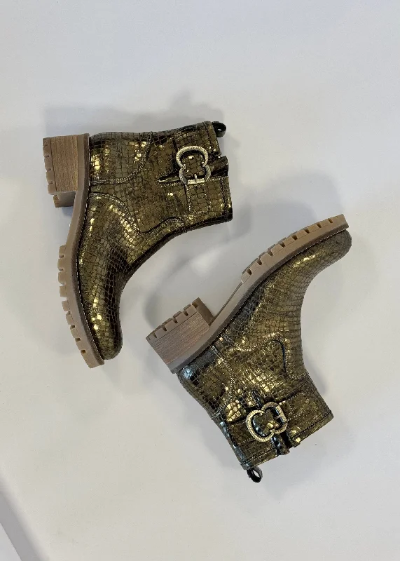 Women's chunky boots with a geometric printBottines Minka Design Harper Olive