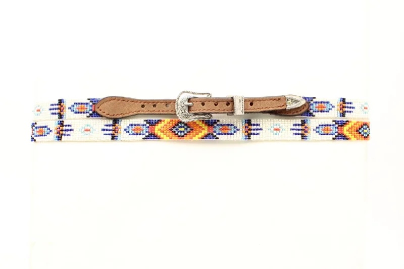 women's biker boots with harnessBright Orange/Blue/White Beaded Southwest Pattern Hatband with Silver Buckle women's biker boots with harnessBright Orange/Blue/White Beaded Southwest Pattern Hatband with Silver Buckle