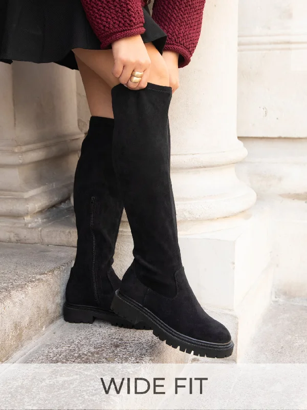 Women's wide - calf chunky boots for a comfortable fitBRIODY
