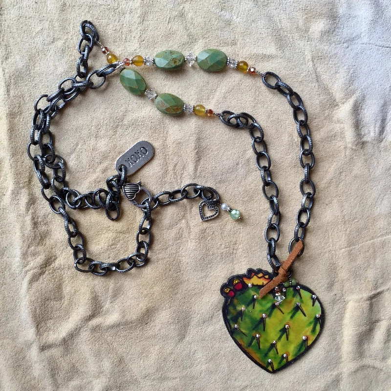 women's western boots with fringeCactus Heart Necklace