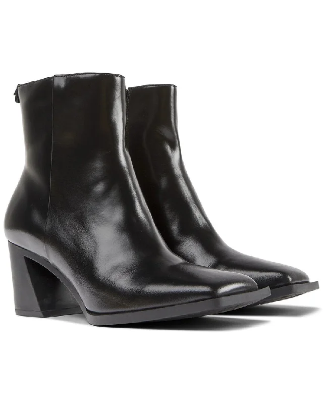 women's booties with embroideryCamper Karole Leather Zip Bootie