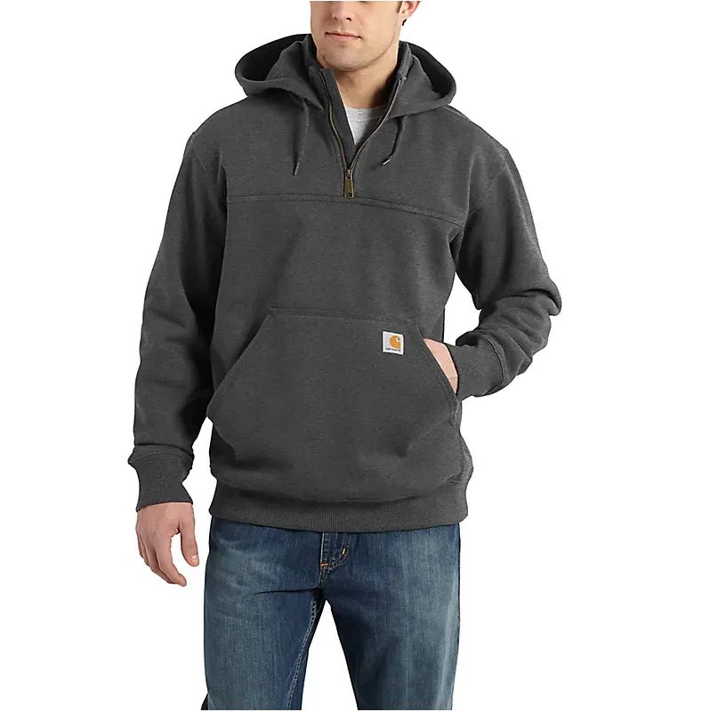 women's moto boots for street styleCarhartt Rain Defender Quarter Zip Carbon
