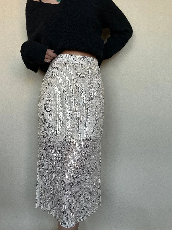 women's cowboy boots with square toeFinal Sale  ✨ Champagne Pop Sequin Skirt
