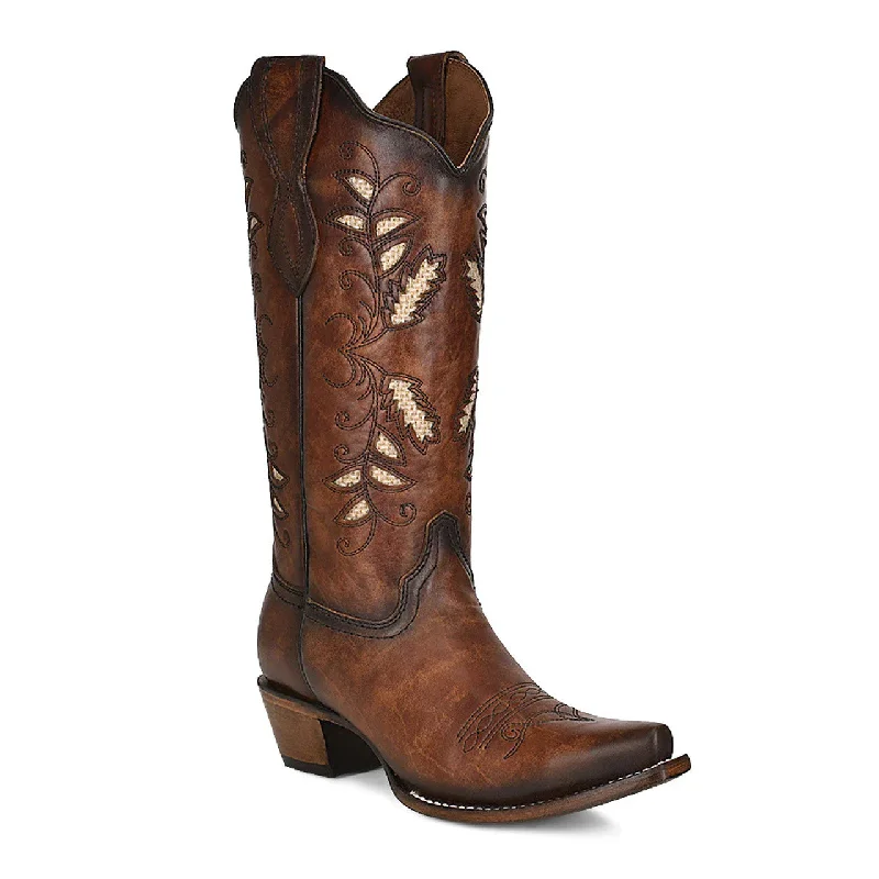 women's platform moto bootsCIRCLE G L2071 WOMEN'S BROWN EMBROIDERED BOOTS