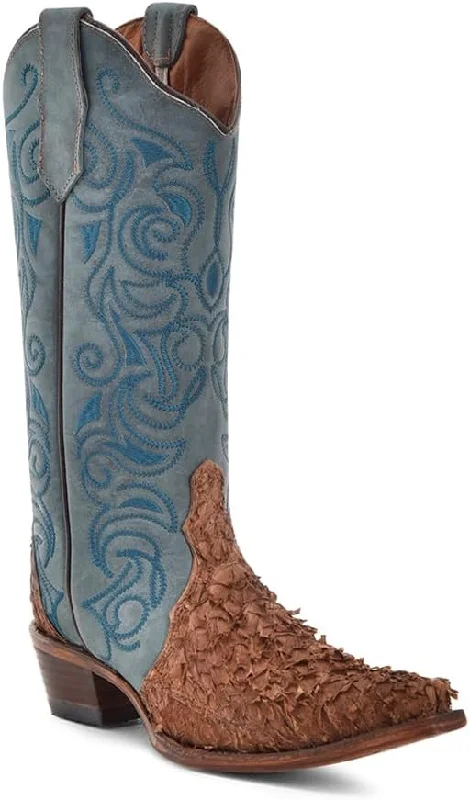 women's moto boots with wide calfCIRCLE G LADIE'S BROWN-BLUE FISH EMBROIDERY FISH LEATHER L6112 women's moto boots with wide calfCIRCLE G LADIE'S BROWN-BLUE FISH EMBROIDERY FISH LEATHER L6112