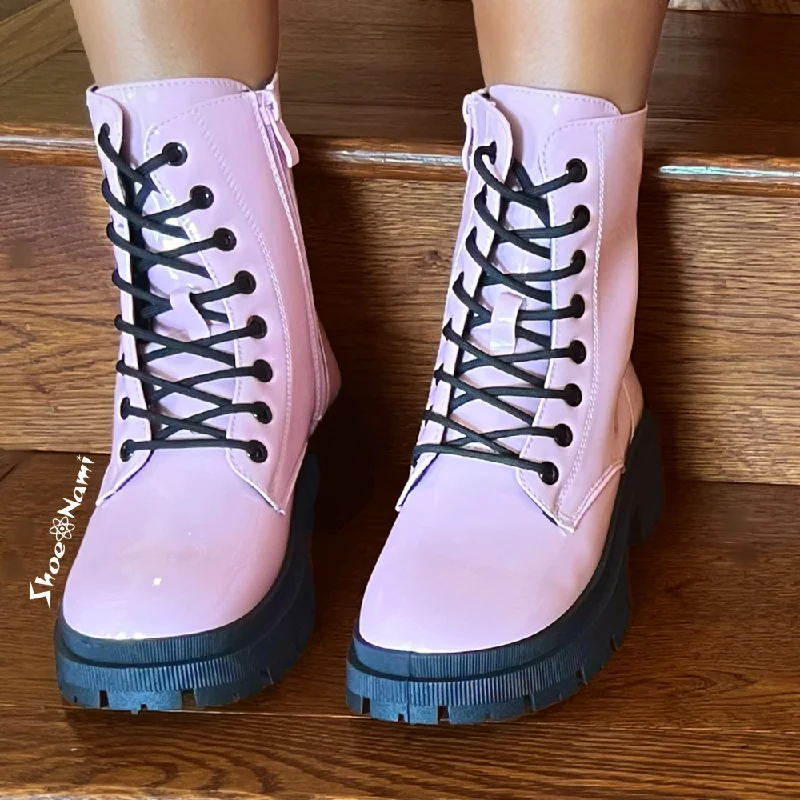 women's booties for fallCYNTHIA-7 Pink Patent