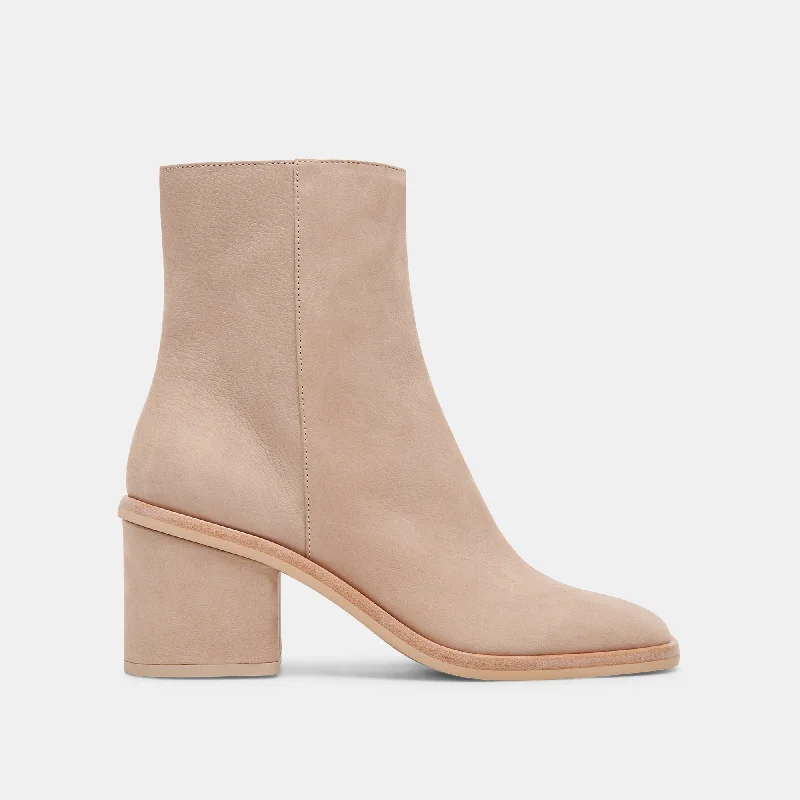 women's booties with elastic sidesDAPPER BOOTIES TAUPE NUBUCK