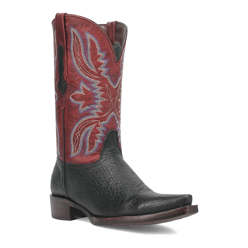women's ankle moto bootsDingo Black/Red Rio Lobo Snip Toe Western Boots for Men