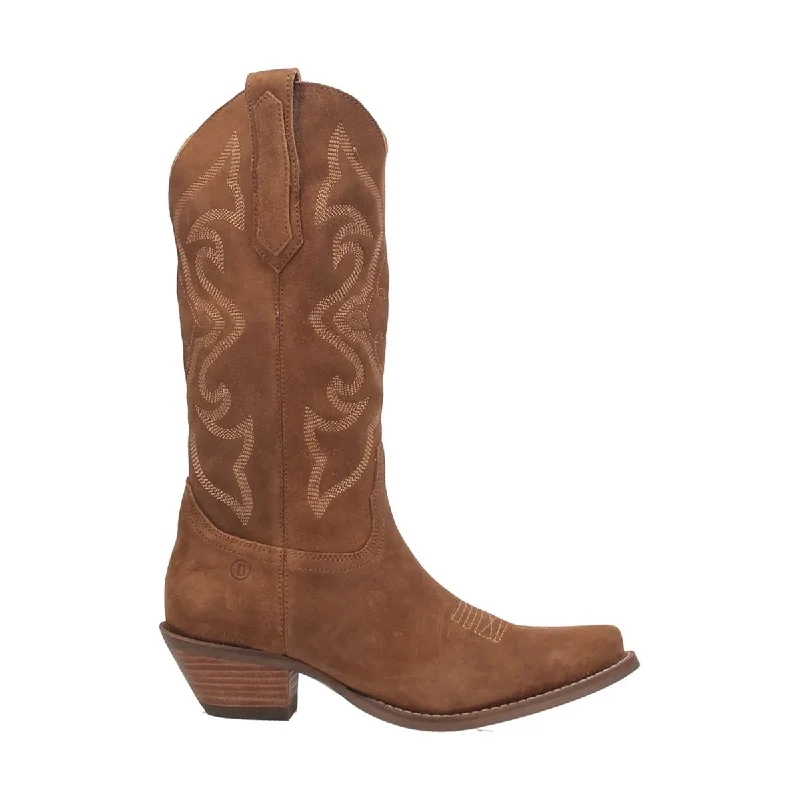 women's western boots for everyday wearDingo Women's DI920 Out West Camel Suede