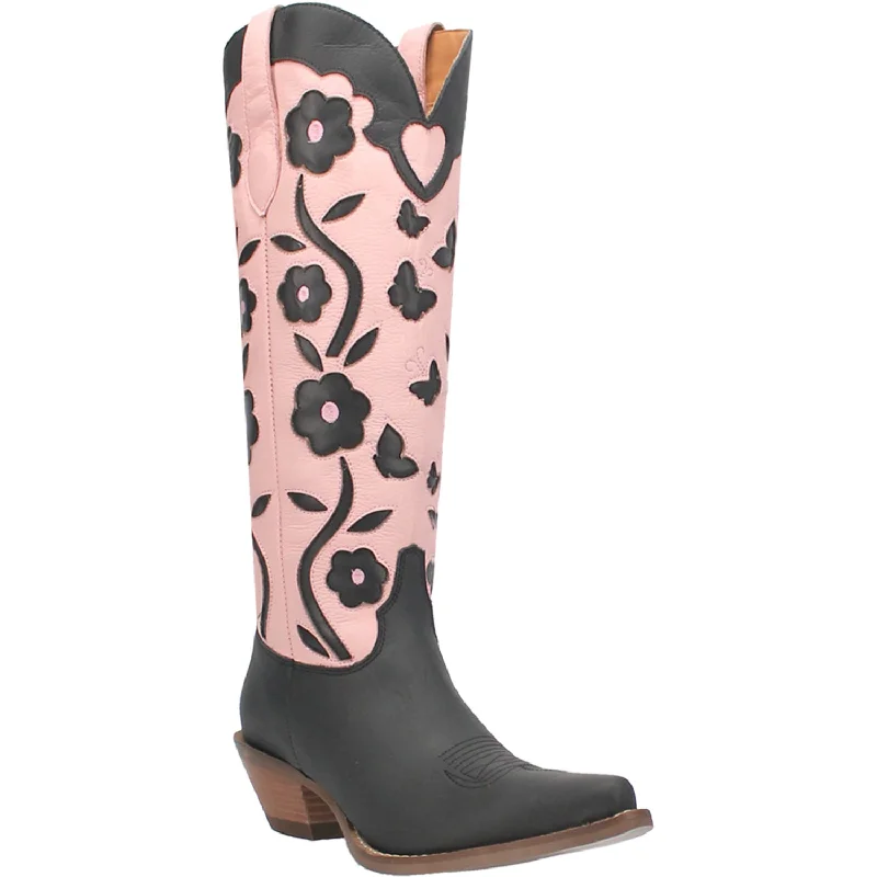 women's cowboy boots with snip toeDingo Womens Goodness Gracious Black Leather Cowboy Boots