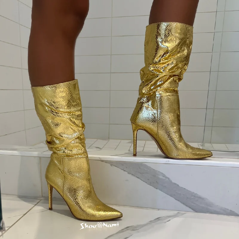 women's booties with Chelsea styleEXTRAS Gold