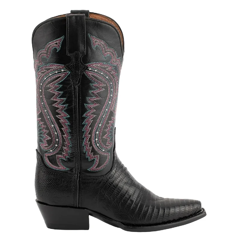 women's western boots with comfort insolesFerrini Women's Taylor Black Teju Lizard