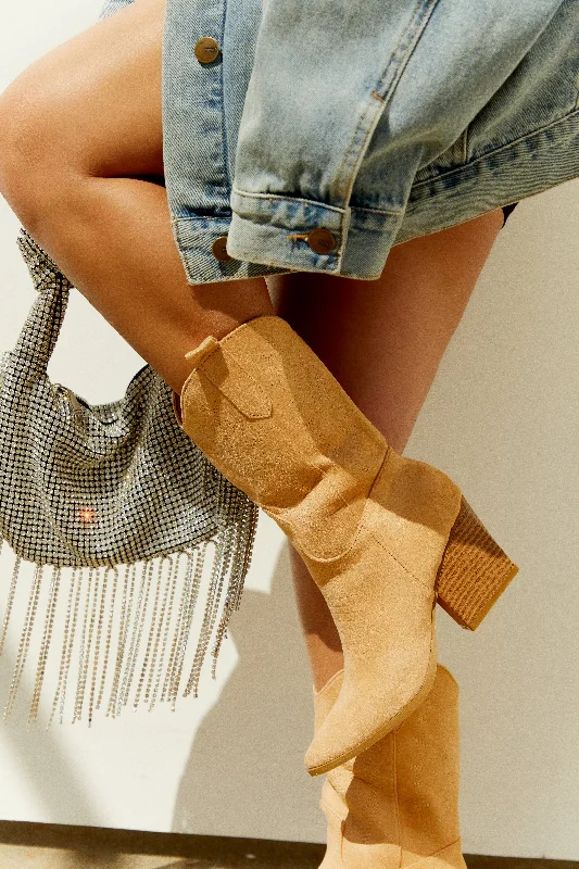 women's booties for eveningFestival Ready Cowgirl Boots - Camel