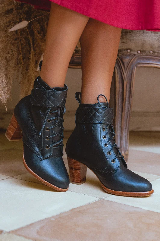 women's booties with platformFine Lover Leather Booties
