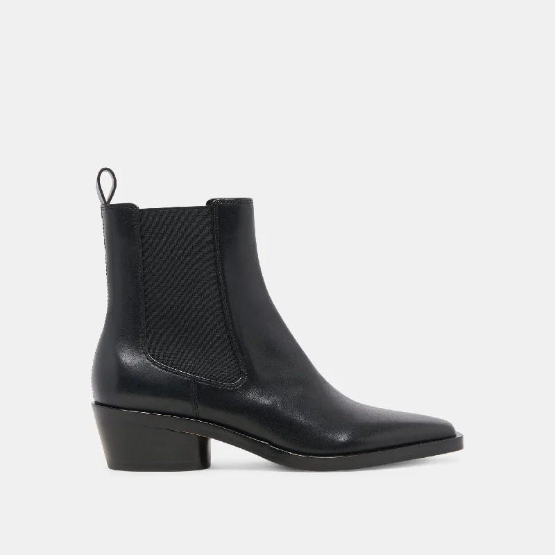 women's booties with Chelsea styleFOSTER BOOTIES BLACK LEATHER