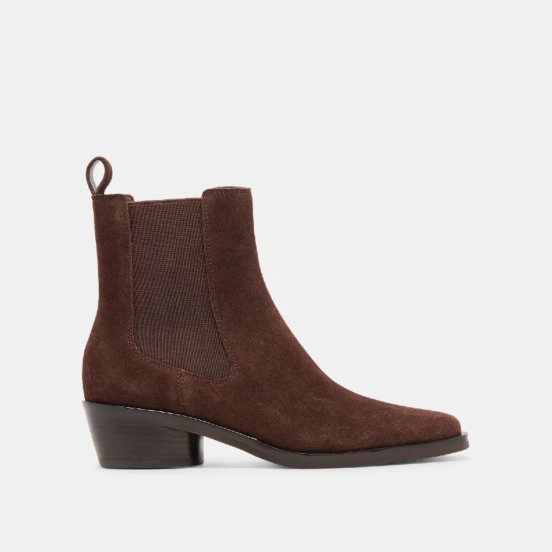 women's ankle bootiesFOSTER BOOTIES DK BROWN SUEDE