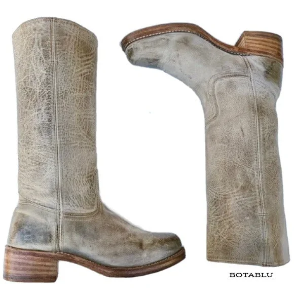 Women's shock - absorbing tall boots for long walksFRYE Campus 14L Vintage Gray Green Blue Western Motorcycle Boots Women's shock - absorbing tall boots for long walksFRYE Campus 14L Vintage Gray Green Blue Western Motorcycle Boots