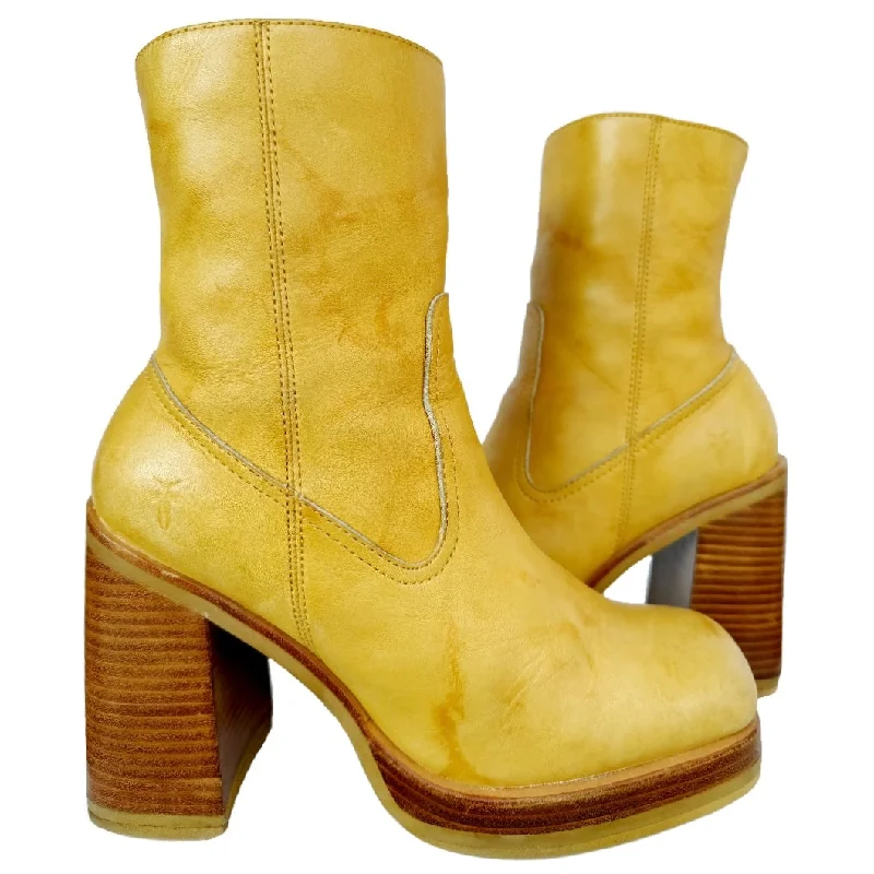 women's western boots for concertsFRYE Vintage Y2K Karma Platform Banana Zippered Short Ankle Bootie Boots women's western boots for concertsFRYE Vintage Y2K Karma Platform Banana Zippered Short Ankle Bootie Boots