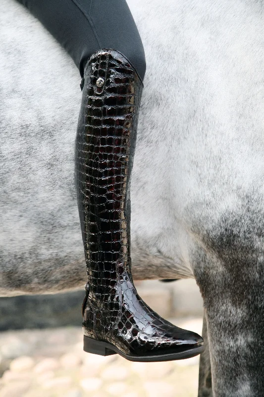 Women's snakeskin - print tall boots for a wild touchGAYA Design Your Own