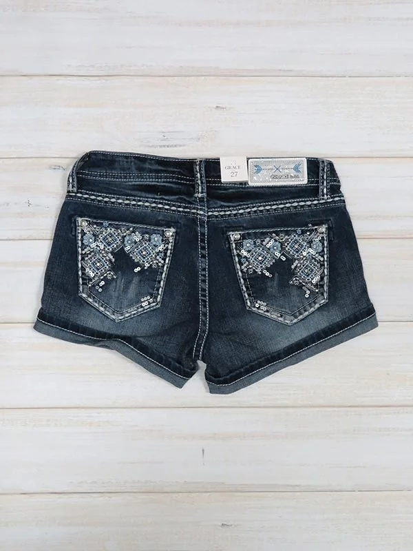 women's moto boots for winterGrace In LA JHW51376 Womens Crystals Aztec Embroidery Denim Short Dark Wash women's moto boots for winterGrace In LA JHW51376 Womens Crystals Aztec Embroidery Denim Short Dark Wash