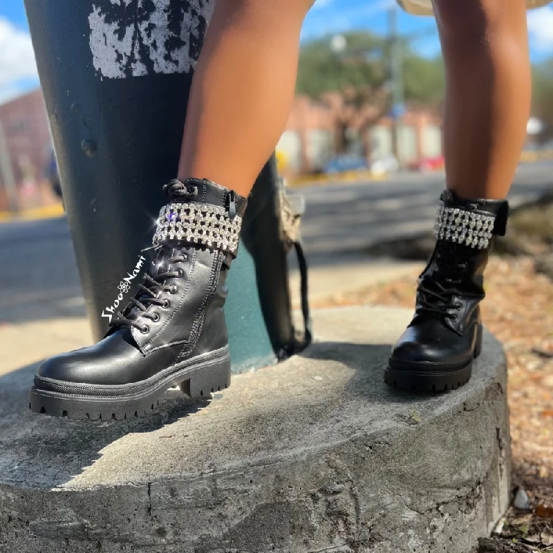 women's booties with peep toeHIGH FLOW Black