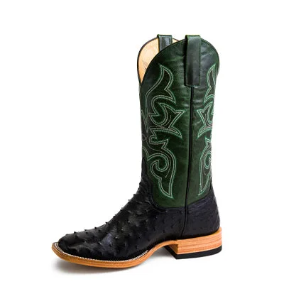 women's cowgirl boots with floral inlayTop Hand Black Full Quill Ostrich - HP8004