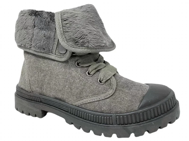 women's booties for tall womenIn Charge Snap Boot In Gray