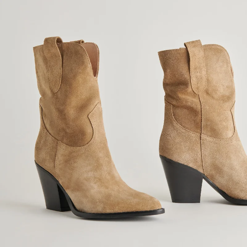 women's booties with lacesJETRO BOOTS KHAKI SUEDE