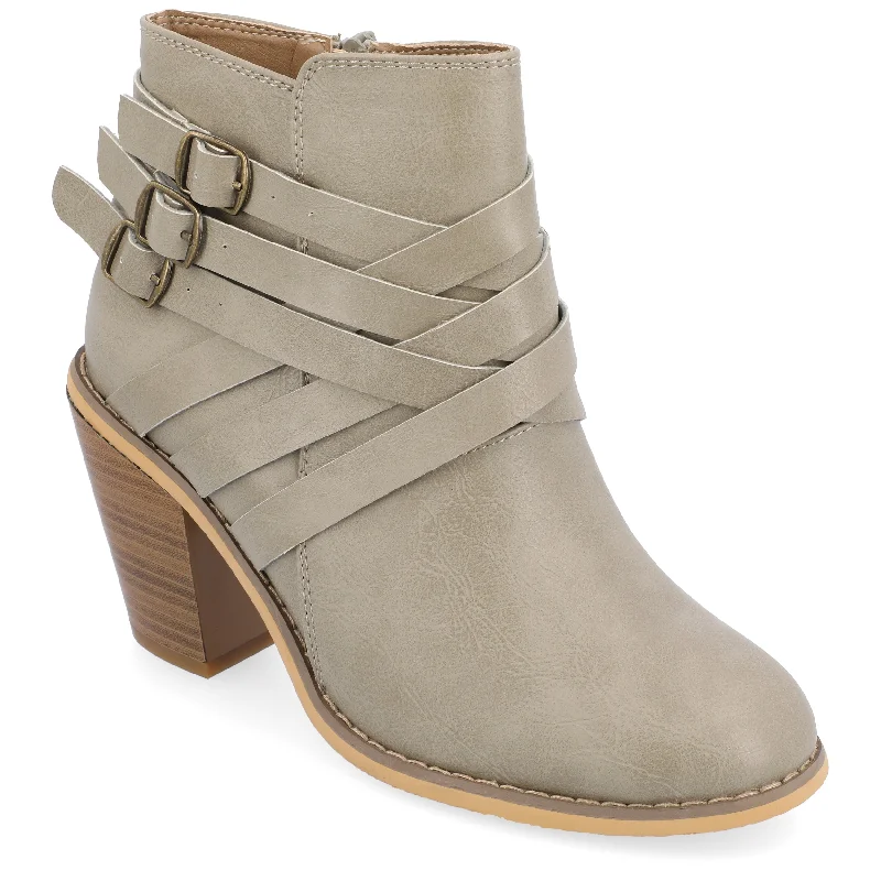 women's booties with fringeJournee Collection Women's Wide Width Strap Bootie