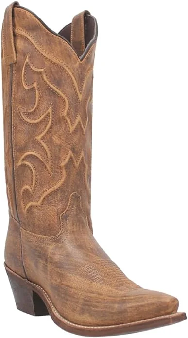 women's cowboy boots with slouchy lookLaredo Womens Reva Snip Toe Casual Boots Mid Calf Low Heel 1-2" - Brown 54267 women's cowboy boots with slouchy lookLaredo Womens Reva Snip Toe Casual Boots Mid Calf Low Heel 1-2" - Brown 54267