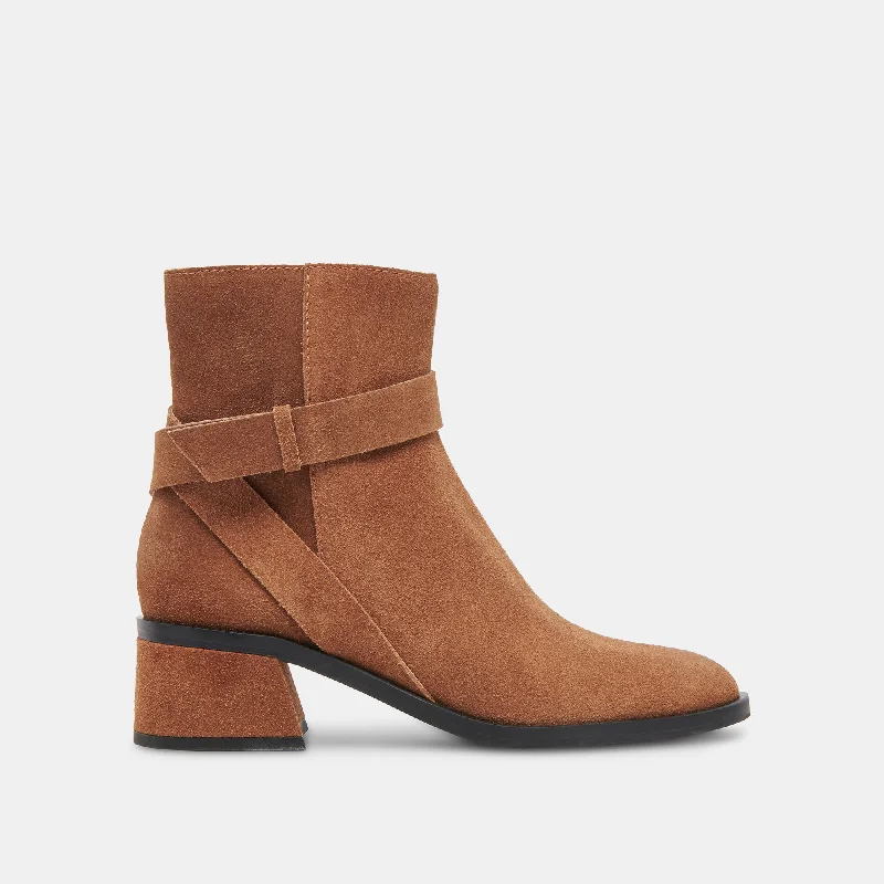 women's booties for workLELAND BOOTIES BROWN SUEDE